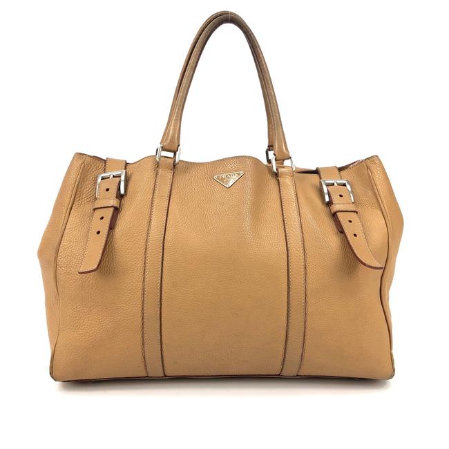 Prada Bag W Handbag  Logo Beige Leather Tote