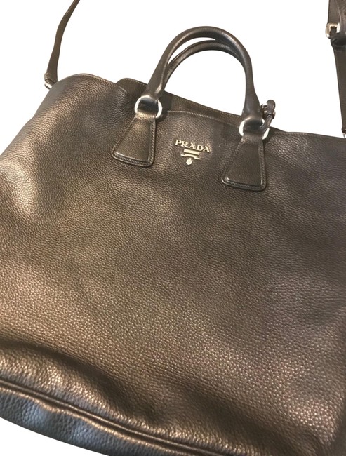 Prada Bag W WShoulder Strap Black Leather Tote