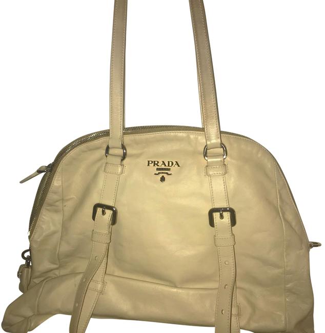 Prada Bauletto New Look Beige Leather Tote