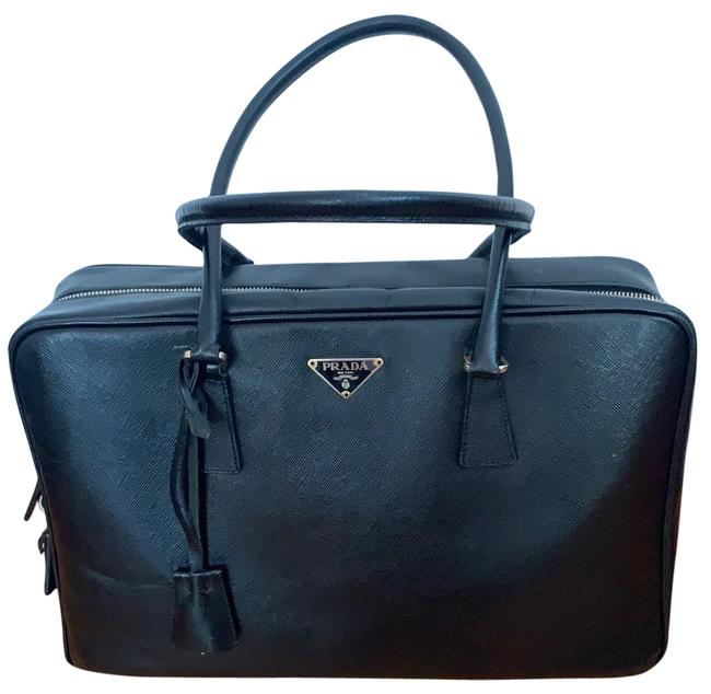 Prada Bauletto Sport Black Saffiano Leather Tote