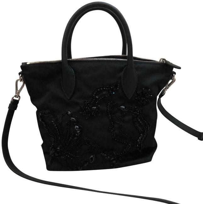 Prada Beaded Nero Nylon Tote