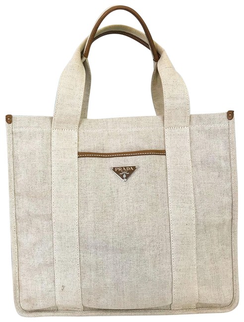 Prada Beige Canvas Tote