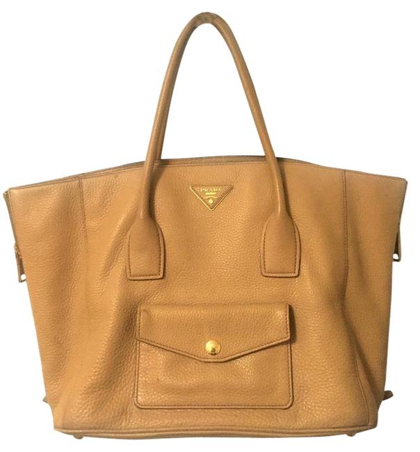 Prada Bag Beige Leather Tote