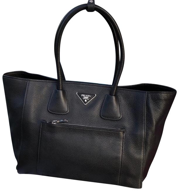 Prada Phenix Black Leather Tote
