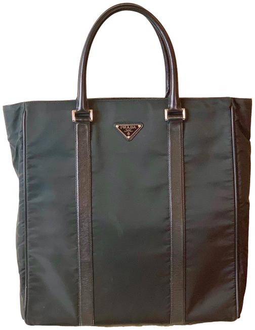 Prada Black Leather Trim and Nylon Tote