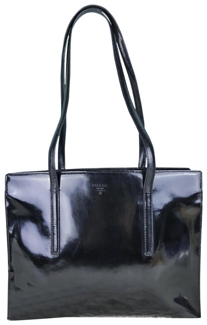 Prada Black Patent Leather Tote