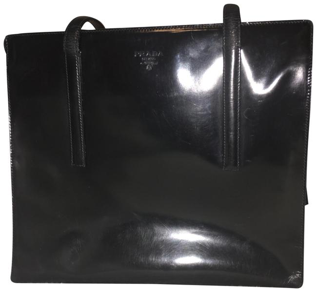 Prada Bag Black Patent Leather Tote