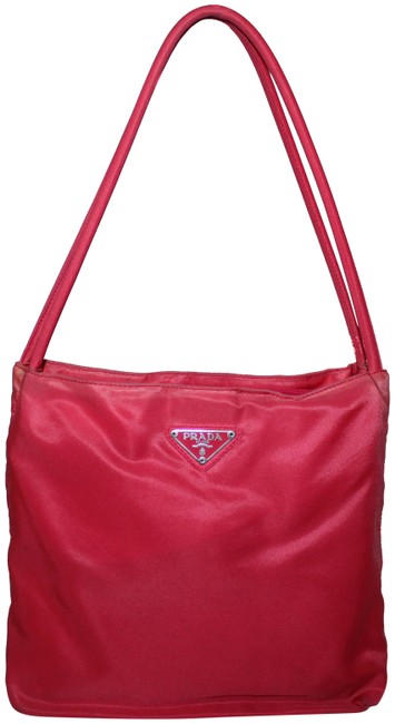 Prada Shoulder Bag Black Small Red Nylon Tote