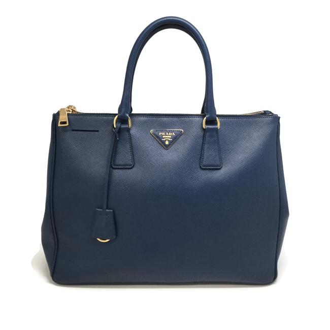 Prada Blue Saffiano Leather Tote