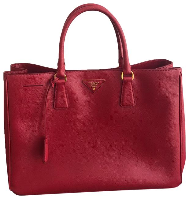 Prada Bn1844 Red Fuoco Saffiano Leather Tote