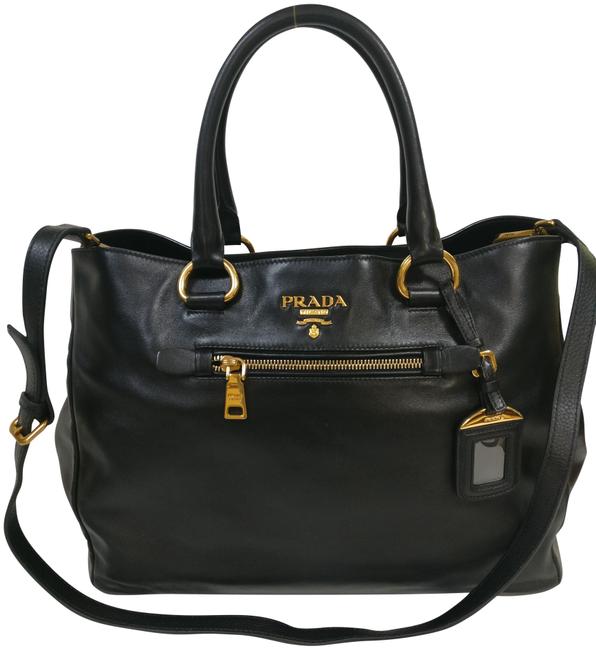 Prada Bag Bn2793 Calfskin Cross Body Black Leather Tote