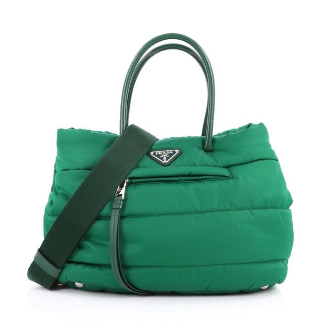 Prada Bomber Small Green Tessuto Nylon Tote