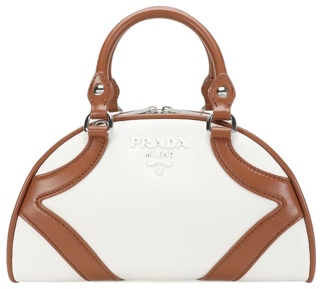 Prada Bowling Bag Df New White Leather Tote