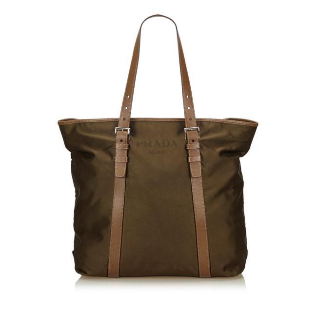 Prada Bag Brown Fabric X Nylon X Leather X Others Tote