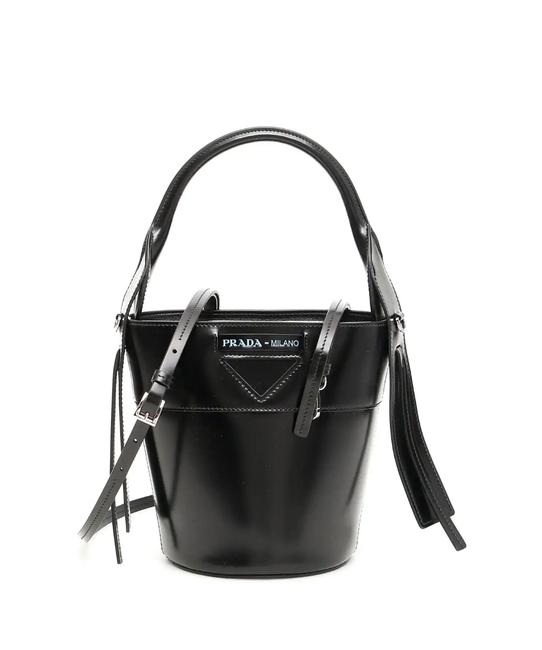Prada Bucket Bag Sn Ouverture Black Leather Tote