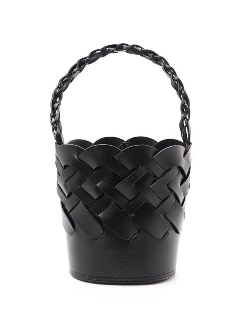 Prada Bucket Bag Spk Black Leather Tote