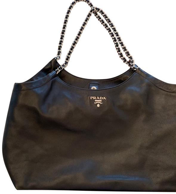 Prada W Black Calfskin Leather Tote