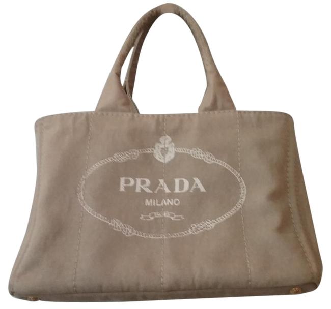 Prada Canapa Beige Canvas Tote