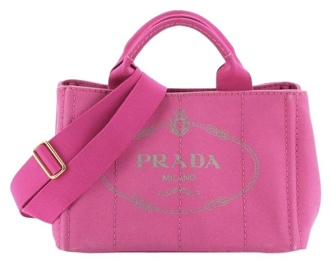 Prada Canapa Convertible Mini Pink Canvas Tote