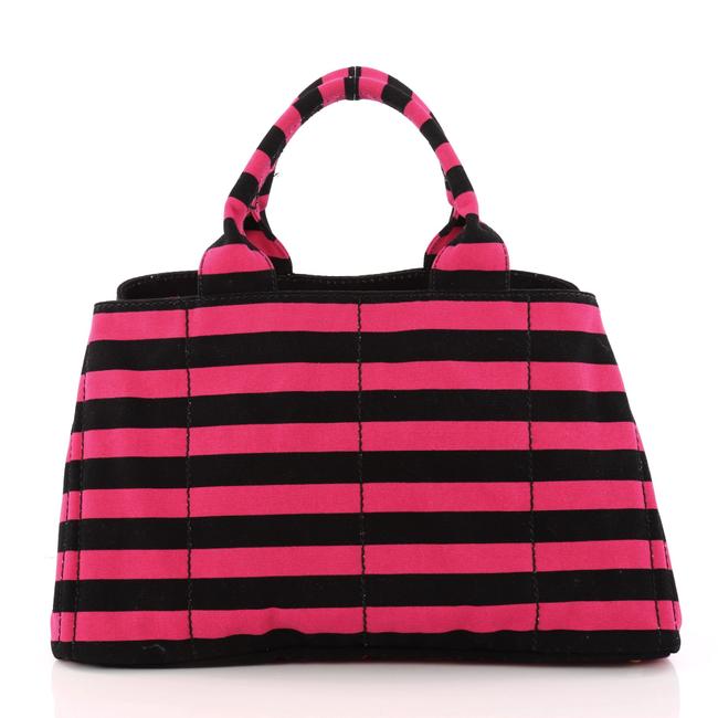 Prada Canapa Printed Large Pink Canvas Tote