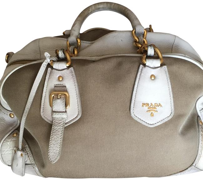 Prada Canvas and Leather Tote