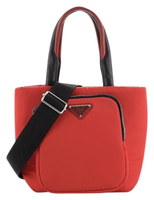 Prada Cargo Small Red Nylon Tote