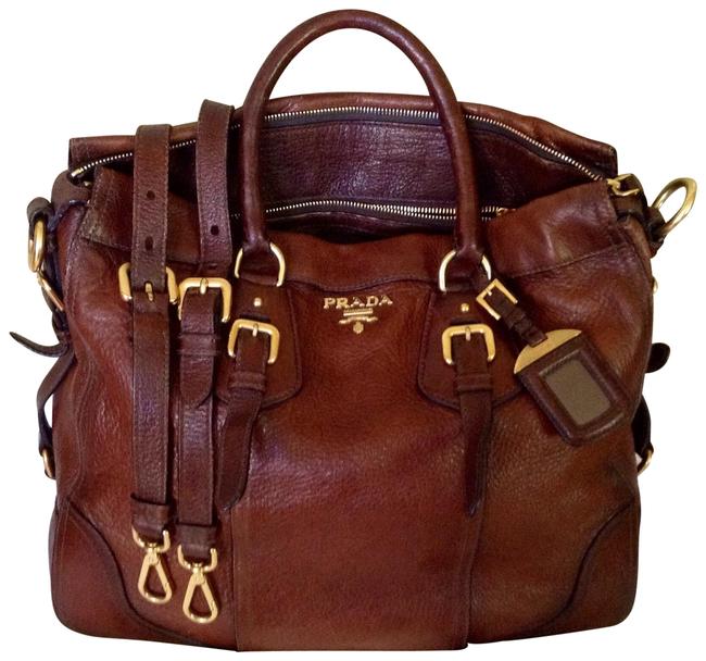 Prada Shoulder Bag Cervo Antik Gradient Cacao Deerskin Tote