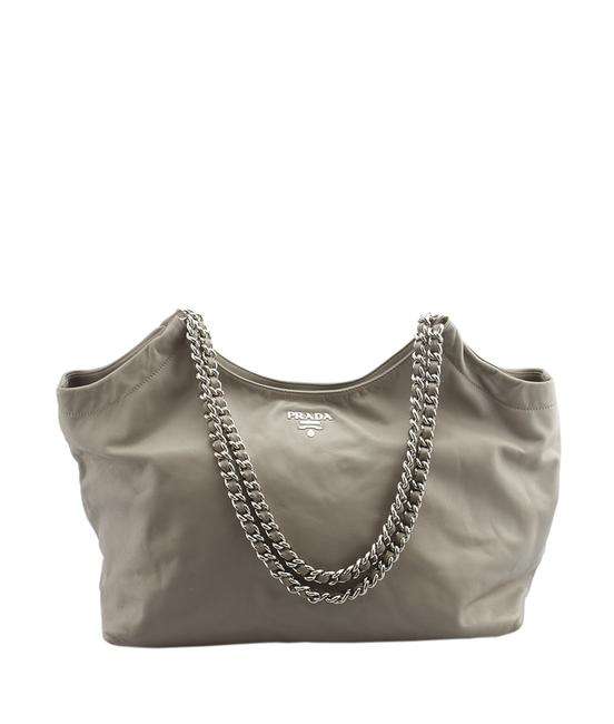 Prada Chain 144514 Beige Leather Tote