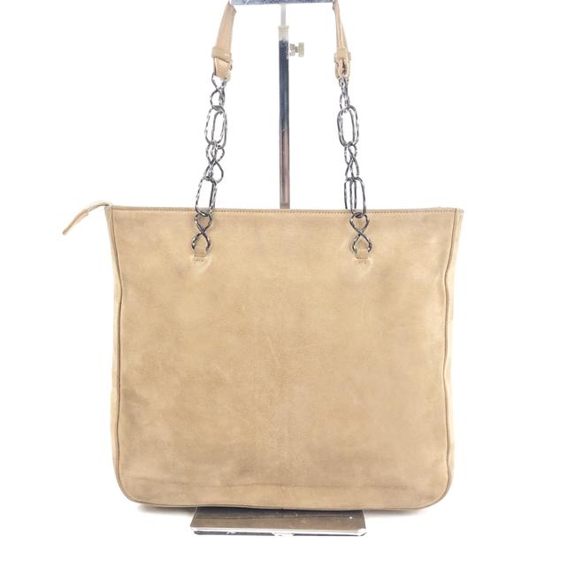 Prada Chain Beige Suede Tote