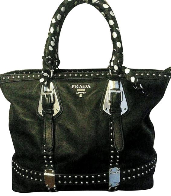 Prada Classic #54872 Black Lambskin Leather Tote