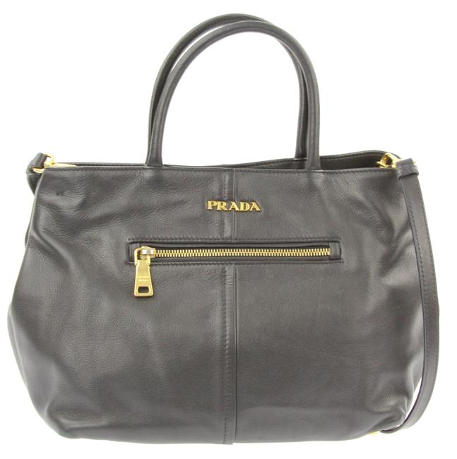 Prada Convertible Black Leather Tote
