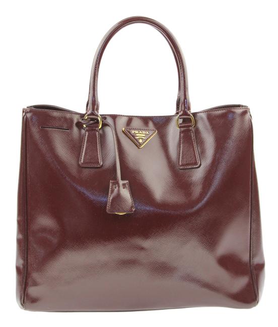 Prada Convertible Burgundy Patent Leather Tote