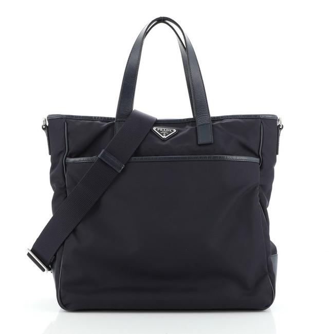 Prada Convertible Front Pocket Tessuto Medium Tote