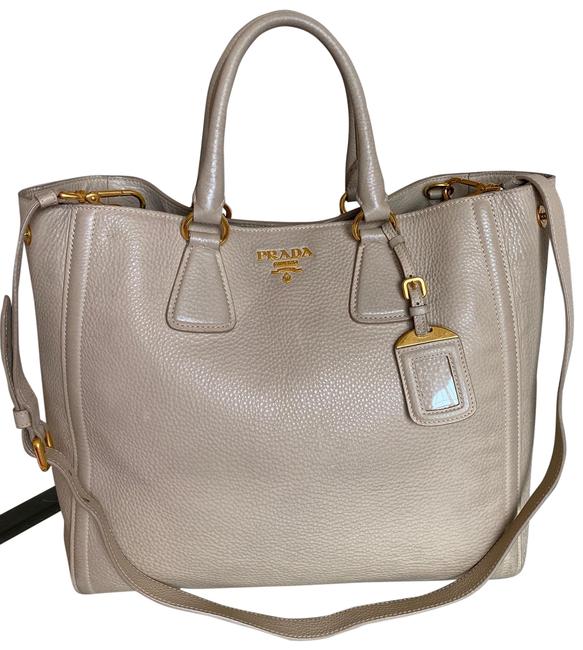 Prada Cream Leather Tote
