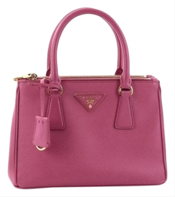 Prada Crossbody Galleria Saffiano Magenta Leather Tote