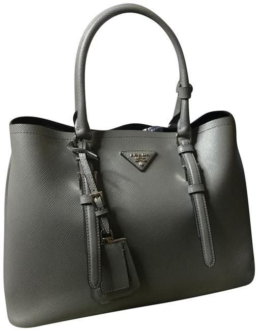 Prada Cuir MarmoGrey\ Black Interior Leather Tote