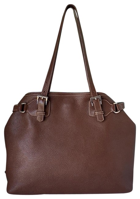 Prada Daino Vitello Brown Leather Tote