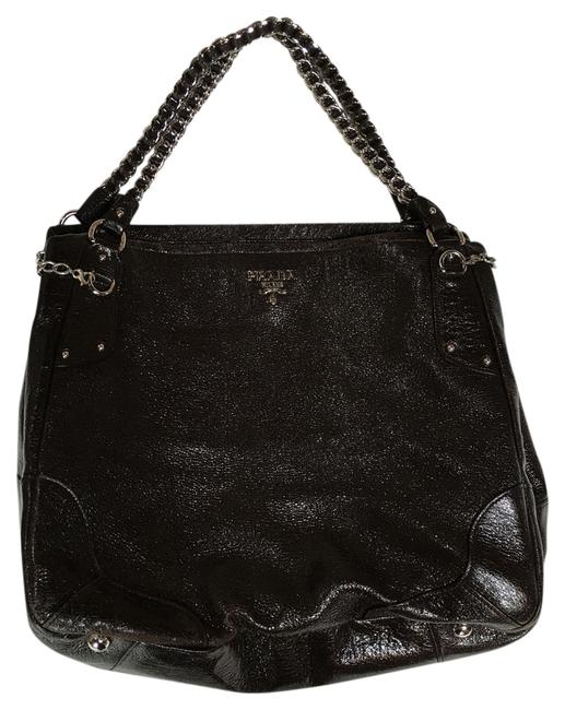 Prada Dark Brown Genuine Leather Tote