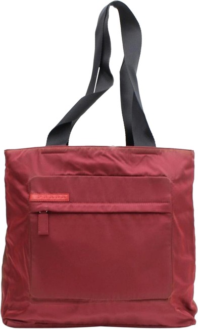 Prada Dark Tessuto Sports 868069 Red Nylon Tote