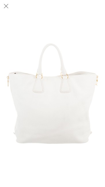 Prada Dino Ivory White Leather Tote