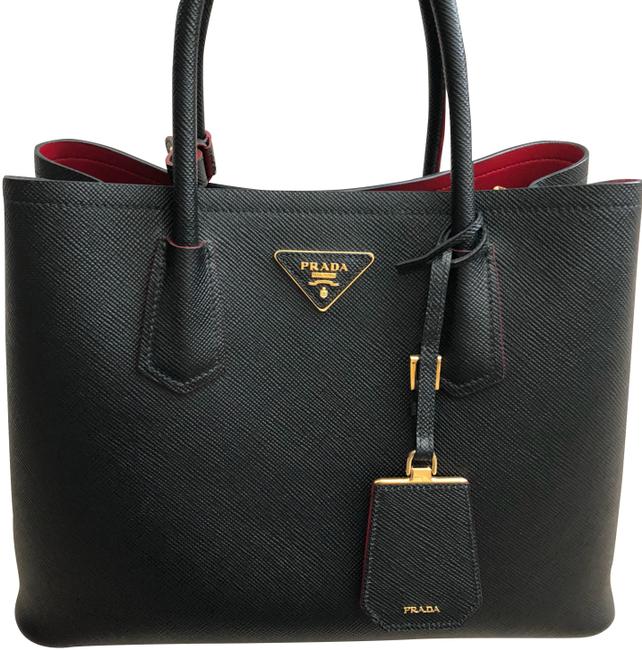 Prada Double Bn2775 1bg775 Calfskin Leather Tote