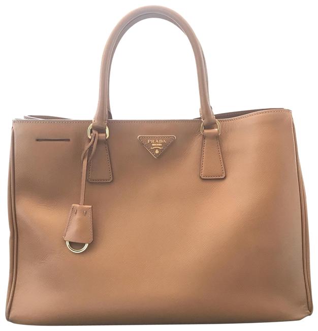 Prada Double Brown Caramel Leather Tote