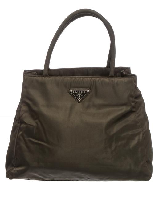 Prada Bag Double Handle Green Nylon Tote