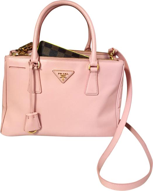 Prada Galleria Bag Double Lux Rare Zip Orchidea Pink Saffiano Leather Tote
