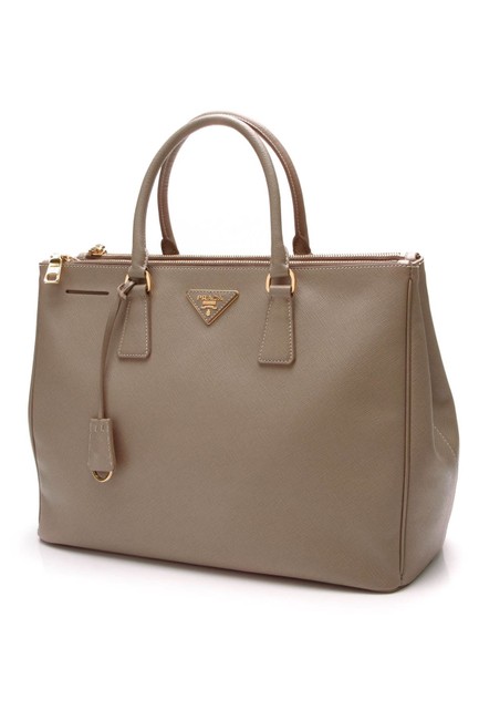 Prada Bag Double Zip Large Brown Saffiano Leather Tote