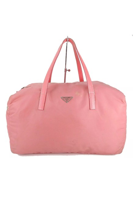 Prada Duffle Pink Nylon Leather Tote