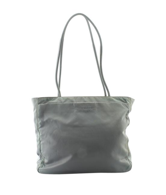 Prada East west Ghiaccio Green Canvas Tote