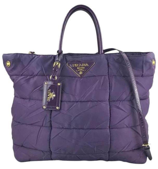Prada East West Tessuto Nylon Purple Tote