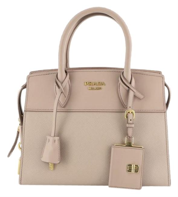 Prada Esplanade Saffiano Small Neutral Leather Tote