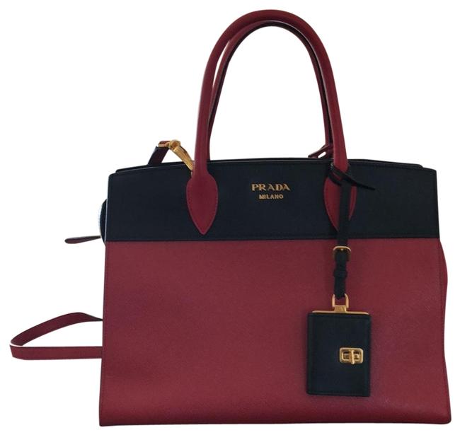 Prada Esplanade Womens And Red  Black Two Leather Tote